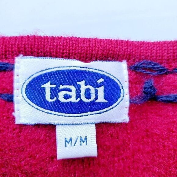 𝅺vintage Tabi Red Embroidered floral Cabincore Pure Wool Women's Jacket. Medium - Picture 3 of 10